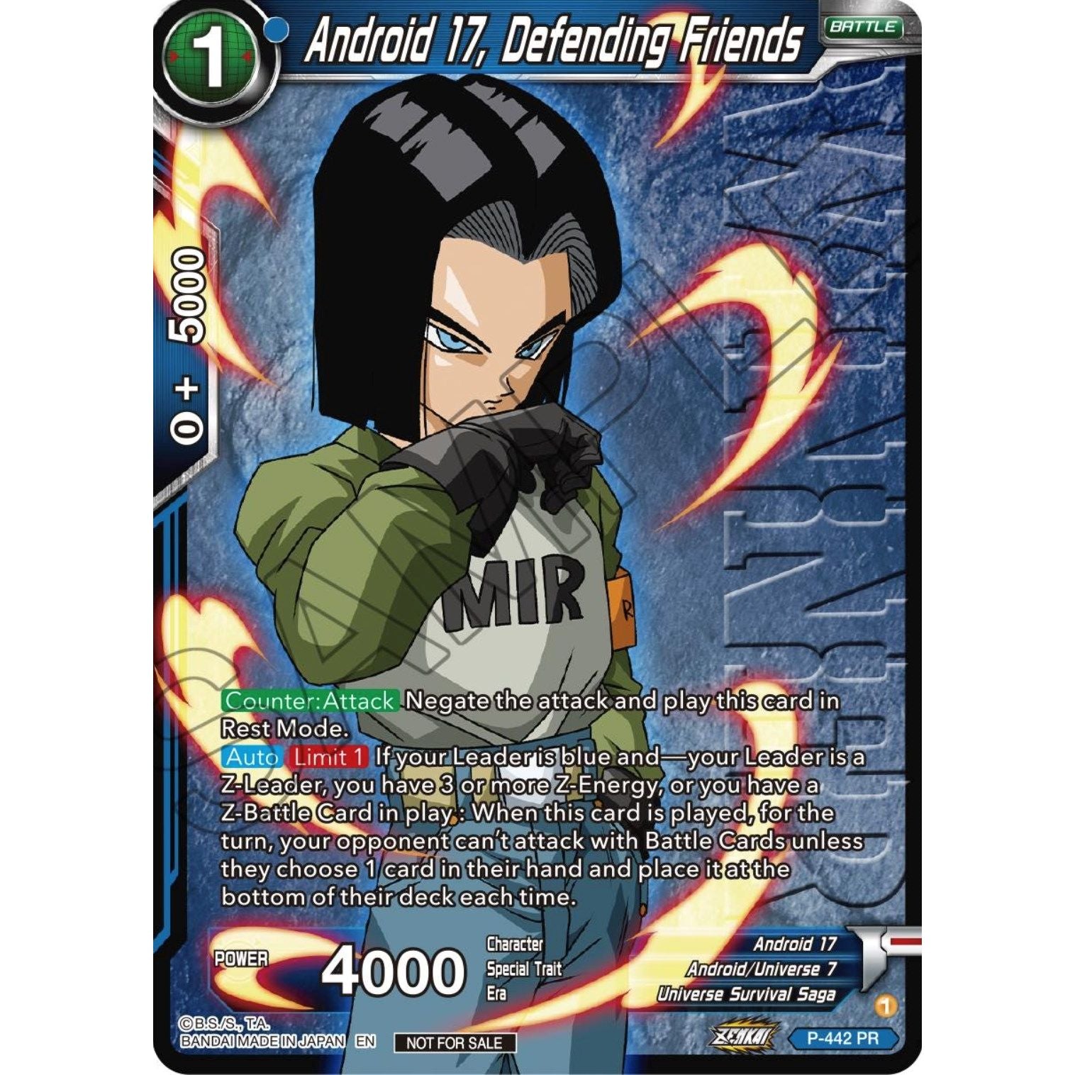 Image for Android 17, Defending Friends (Winner) (P-442) (TPR) - Dragon Ball Super: Masters