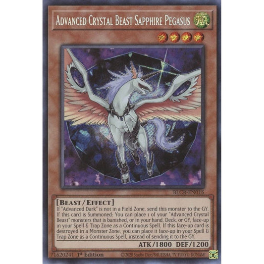Image for Advanced Crystal Beast Sapphire Pegasus (BLCR-EN016) (BLCR) - YuGiOh