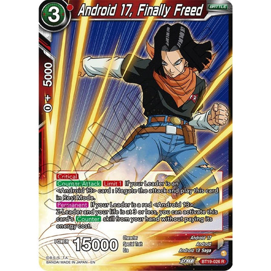 Image for Android 17, Finally Freed (BT19-026) (DBS-B19) - Dragon Ball Super: Masters