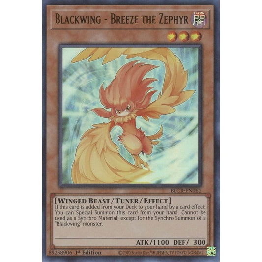 Image for Blackwing - Breeze the Zephyr (BLCR-EN061) (BLCR) - YuGiOh