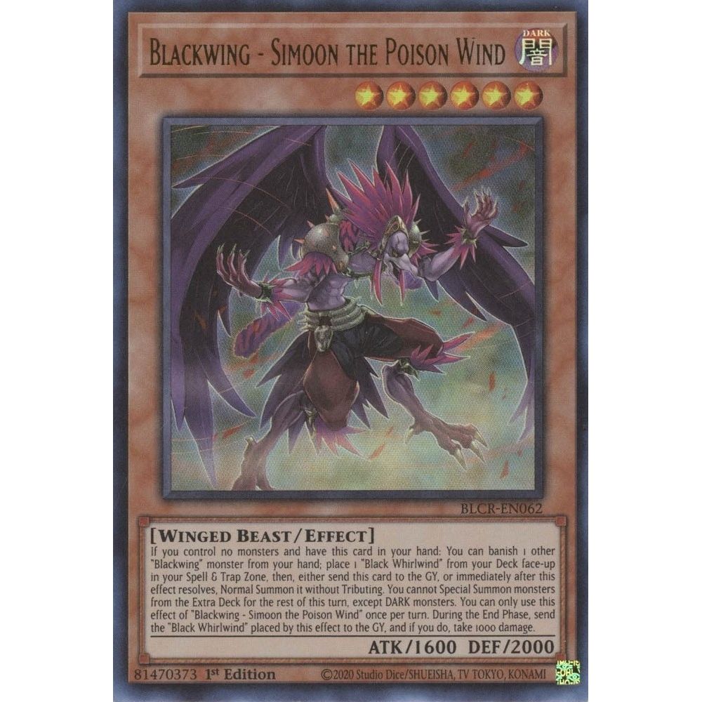 Image for Blackwing - Simoon the Poison Wind (BLCR-EN062) (BLCR) - YuGiOh