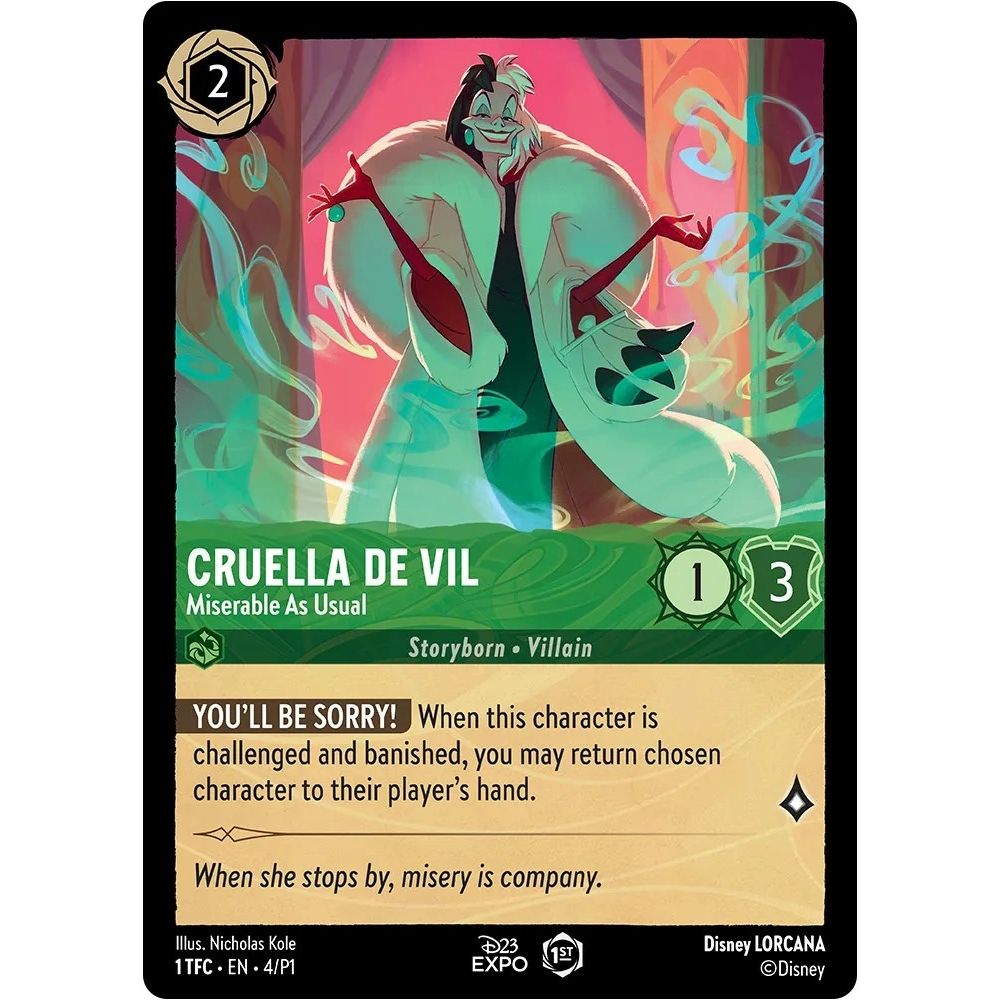 Image for Cruella De Vil - Miserable As Usual (4) (D23) - Disney Lorcana