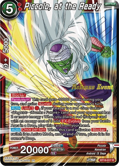 Image for Piccolo, at the Ready (Fighter's Ambition Holiday Pack) (BT19-017) (TPR) - Dragon Ball Super: Masters