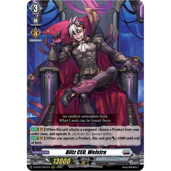 Image for Blitz CEO, Welstra (D-BT07/007EN) (D-BT07) - Cardfight Vanguard