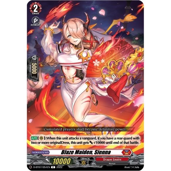 Image for Blaze Maiden, Sienna (D-BT07/054EN) (D-BT07) - Cardfight Vanguard