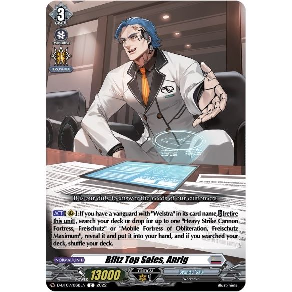 Image for Blitz Top Sales, Anrig (D-BT07/068EN) (D-BT07) - Cardfight Vanguard