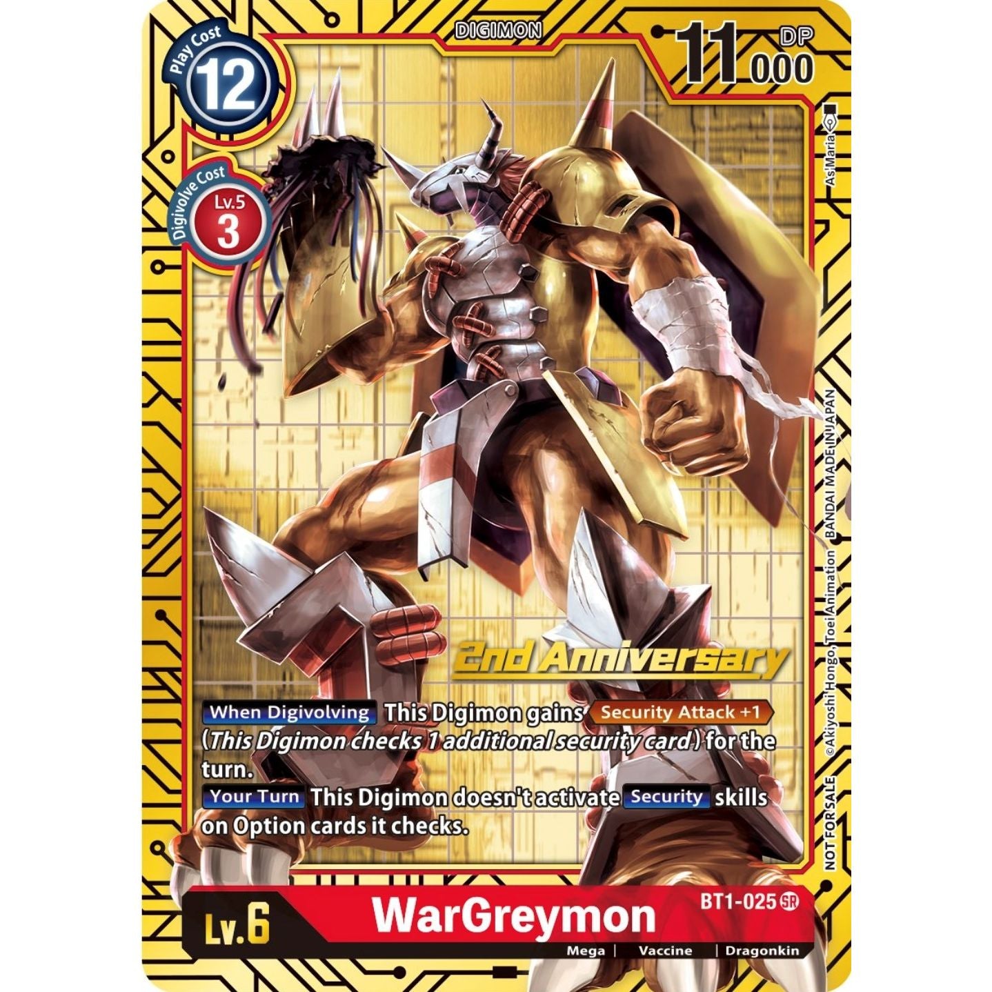 Image for WarGreymon (2nd Anniversary Card Set) (BT1-025 SR) (BT01-03A) - Digimon Card Game