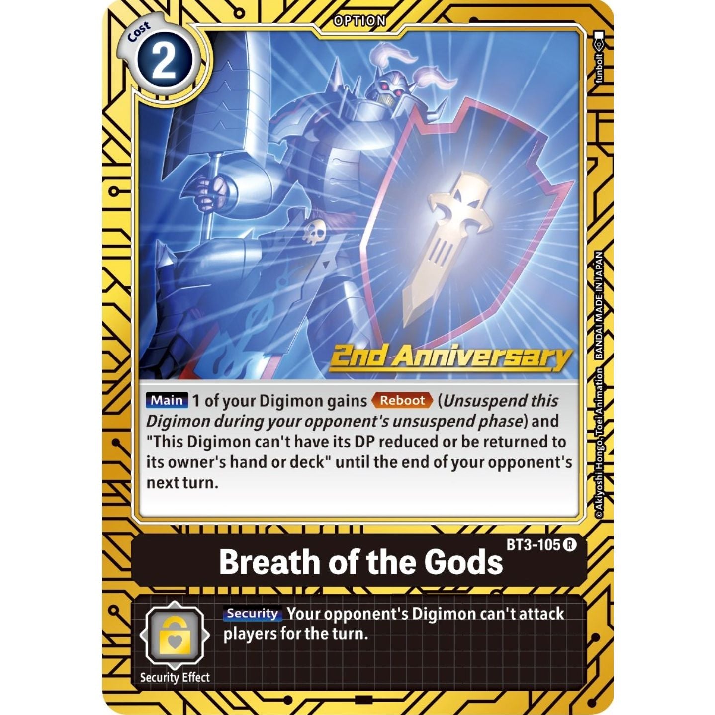 Image for Breath of the Gods (2nd Anniversary Card Set) (BT3-105 R) (BT01-03A) - Digimon Card Game