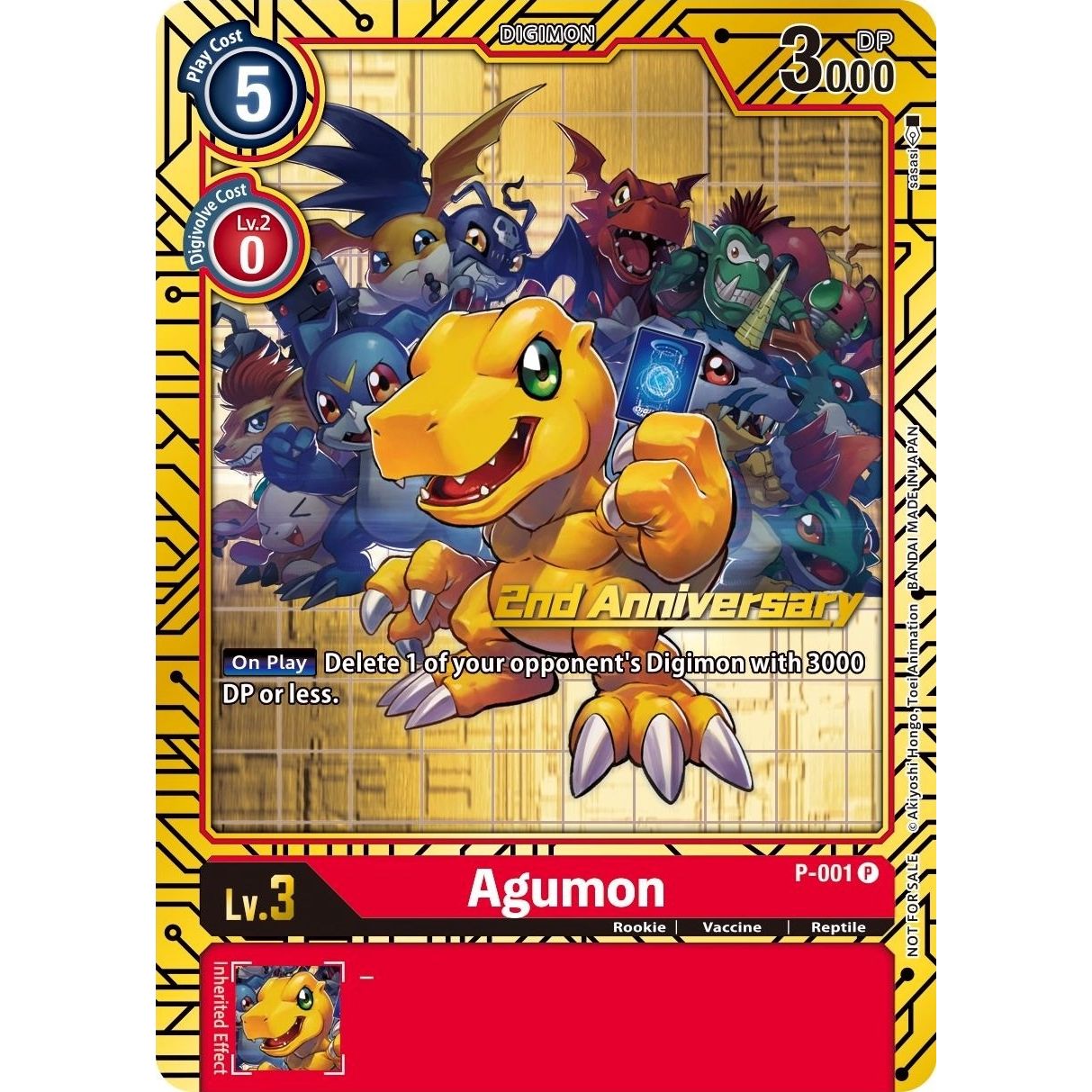 Image for Agumon - P-001 (2nd Anniversary Card Set) (P-001 P) (D-PR) - Digimon Card Game