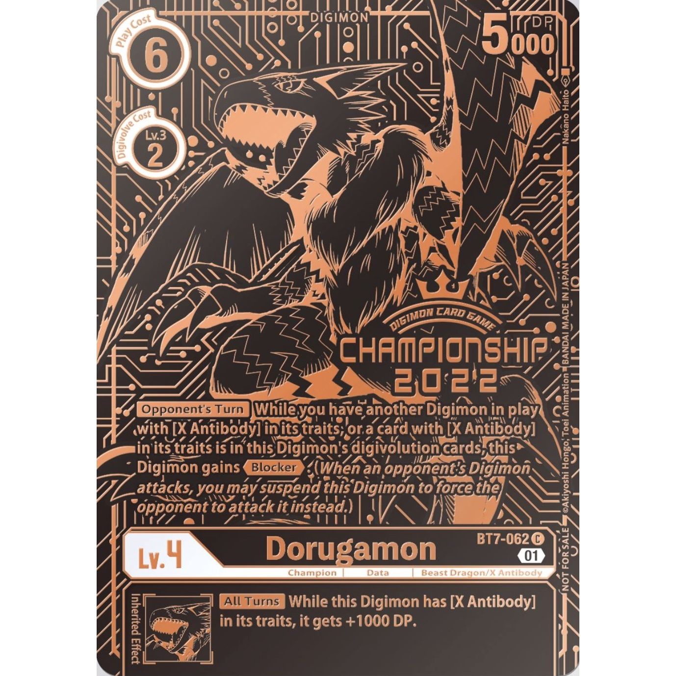 Image for Dorugamon (2022 Championship Finals 3rd Place) (BT7-062 C) (BT07) - Digimon Card Game