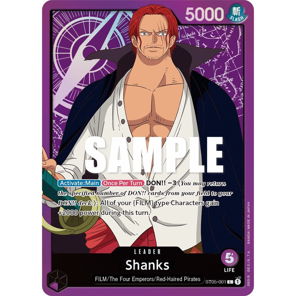 Image for Shanks (ST05-001) (ST-05) - One Piece Card Game