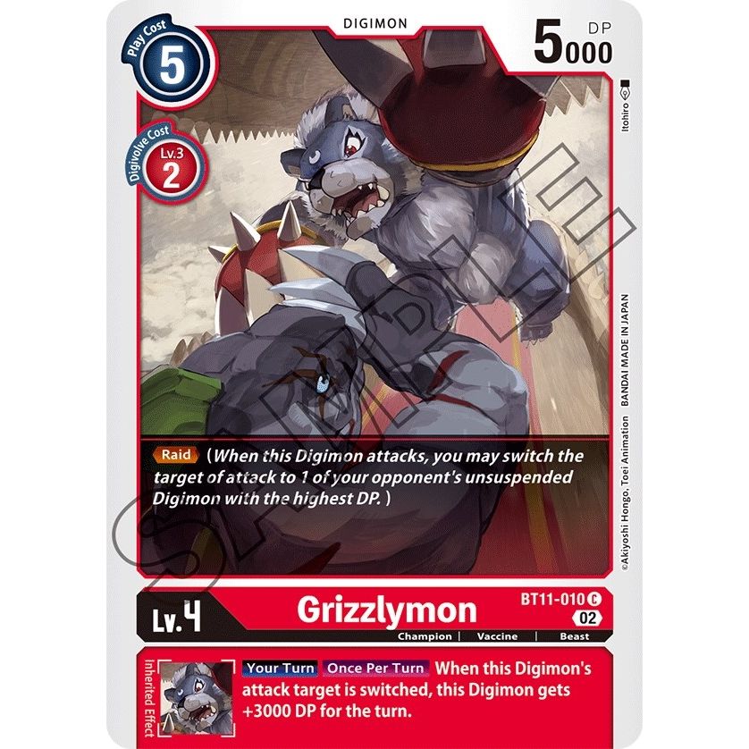 Image for Grizzlymon (BT11-010 C) (BT11) - Digimon Card Game
