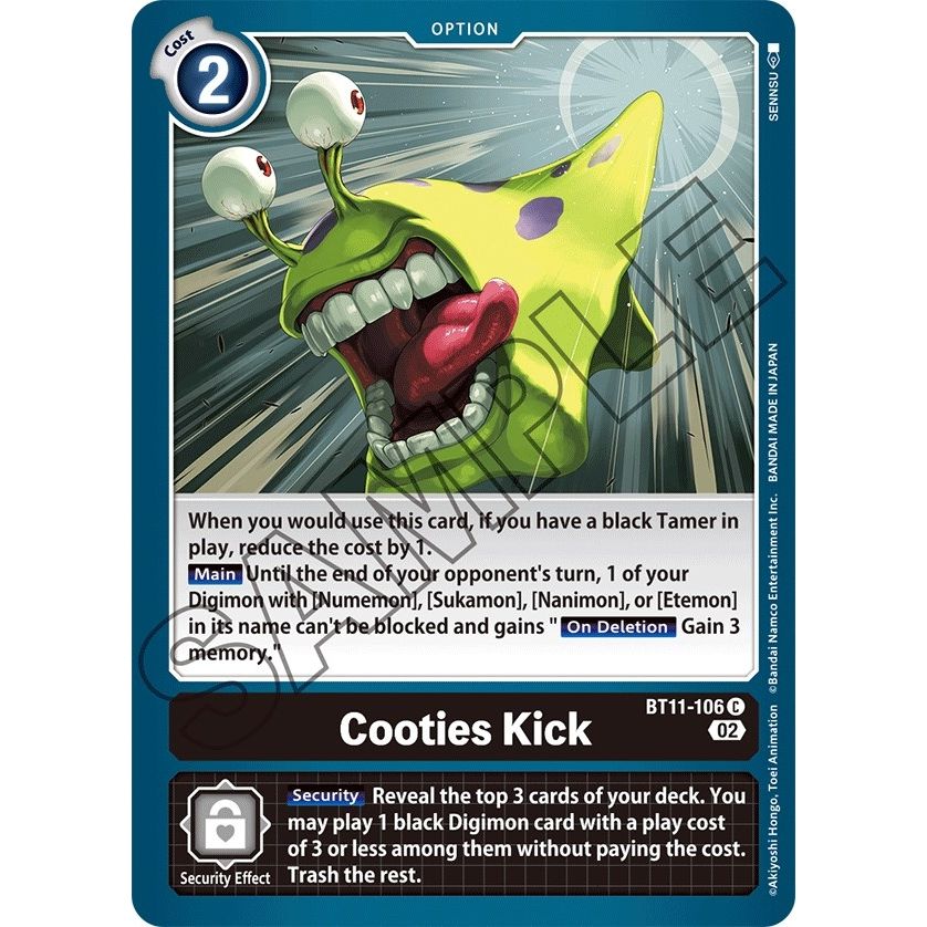 Image for Cooties Kick (BT11-106 C) (BT11) - Digimon Card Game