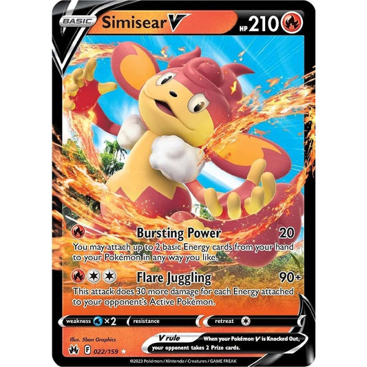 Image for Simisear V (022/159) (CRZ) - Pokemon