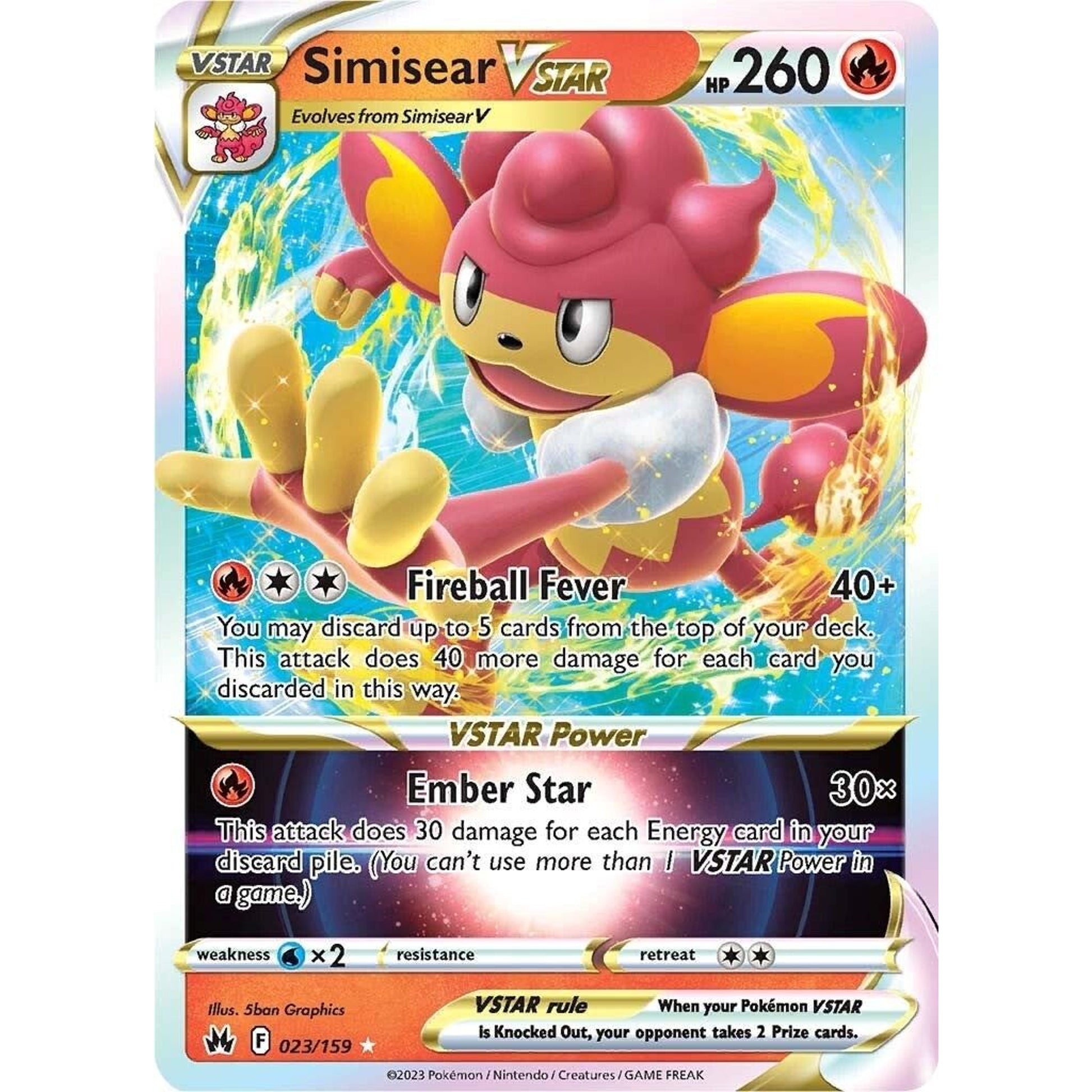 Image for Simisear VSTAR (023/159) (CRZ) - Pokemon