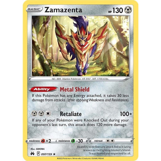 Image for Zamazenta (097/159) (CRZ) - Pokemon