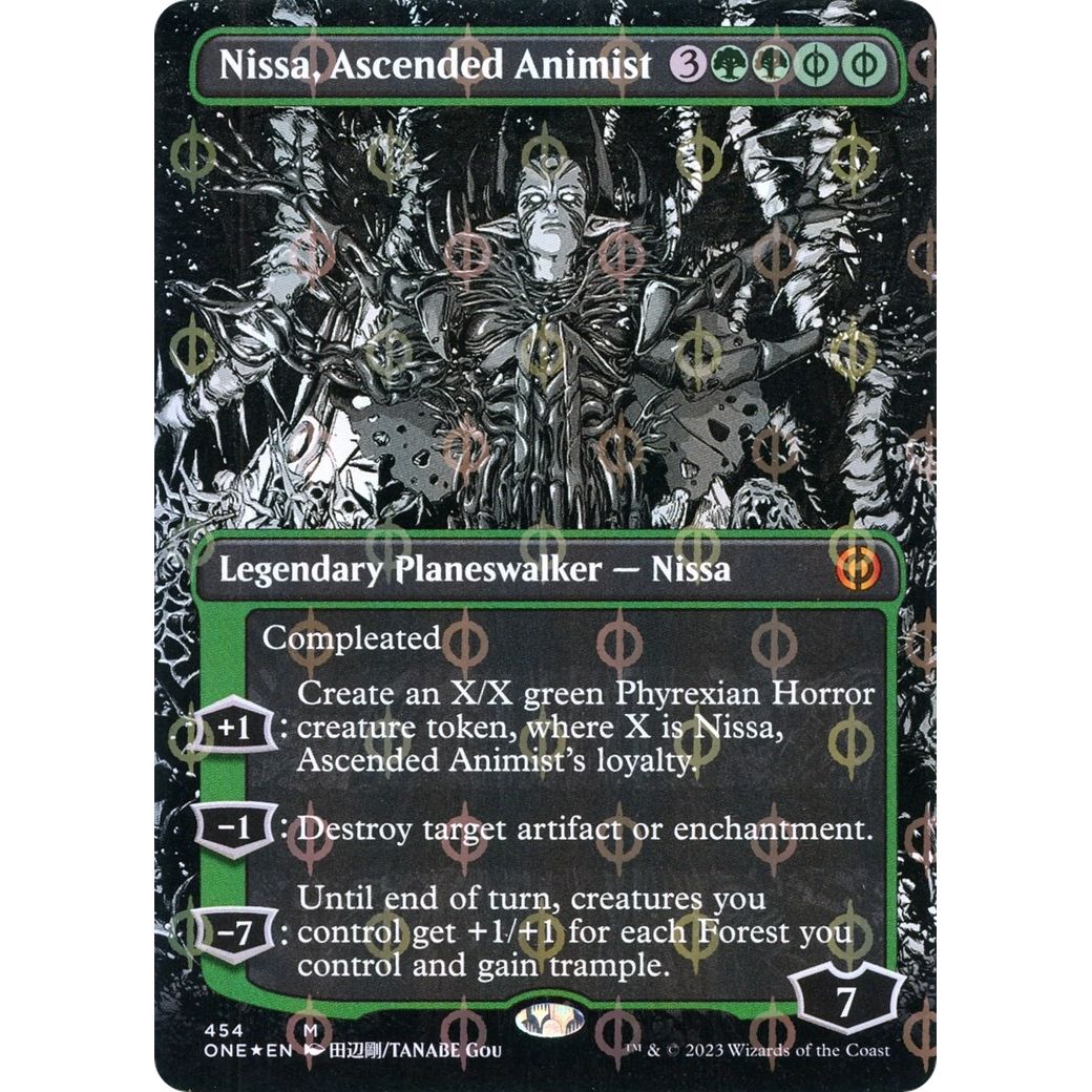 Image for Nissa, Ascended Animist (Borderless) (Step-and-Compleat Foil) (454) (ONE) - Magic: The Gathering