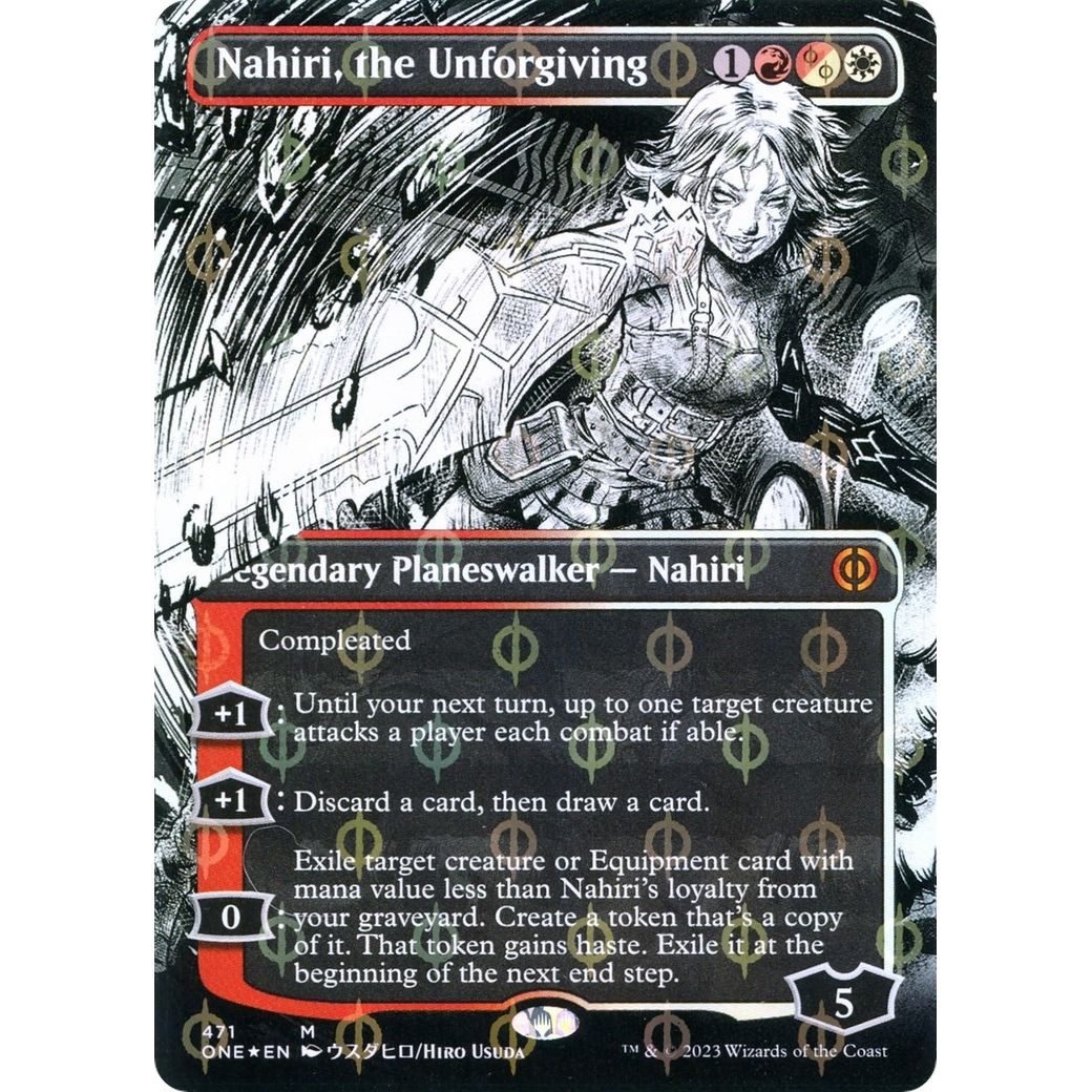 Image for Nahiri, the Unforgiving (Borderless) (Step-and-Compleat Foil) (471) (ONE) - Magic: The Gathering