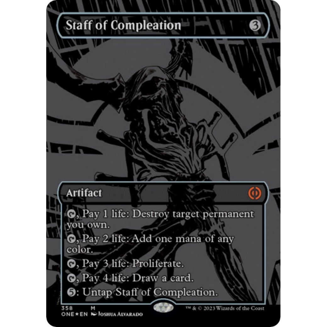 Image for Staff of Compleation (Oil Slick Raised Foil) (358) (ONE) - Magic: The Gathering
