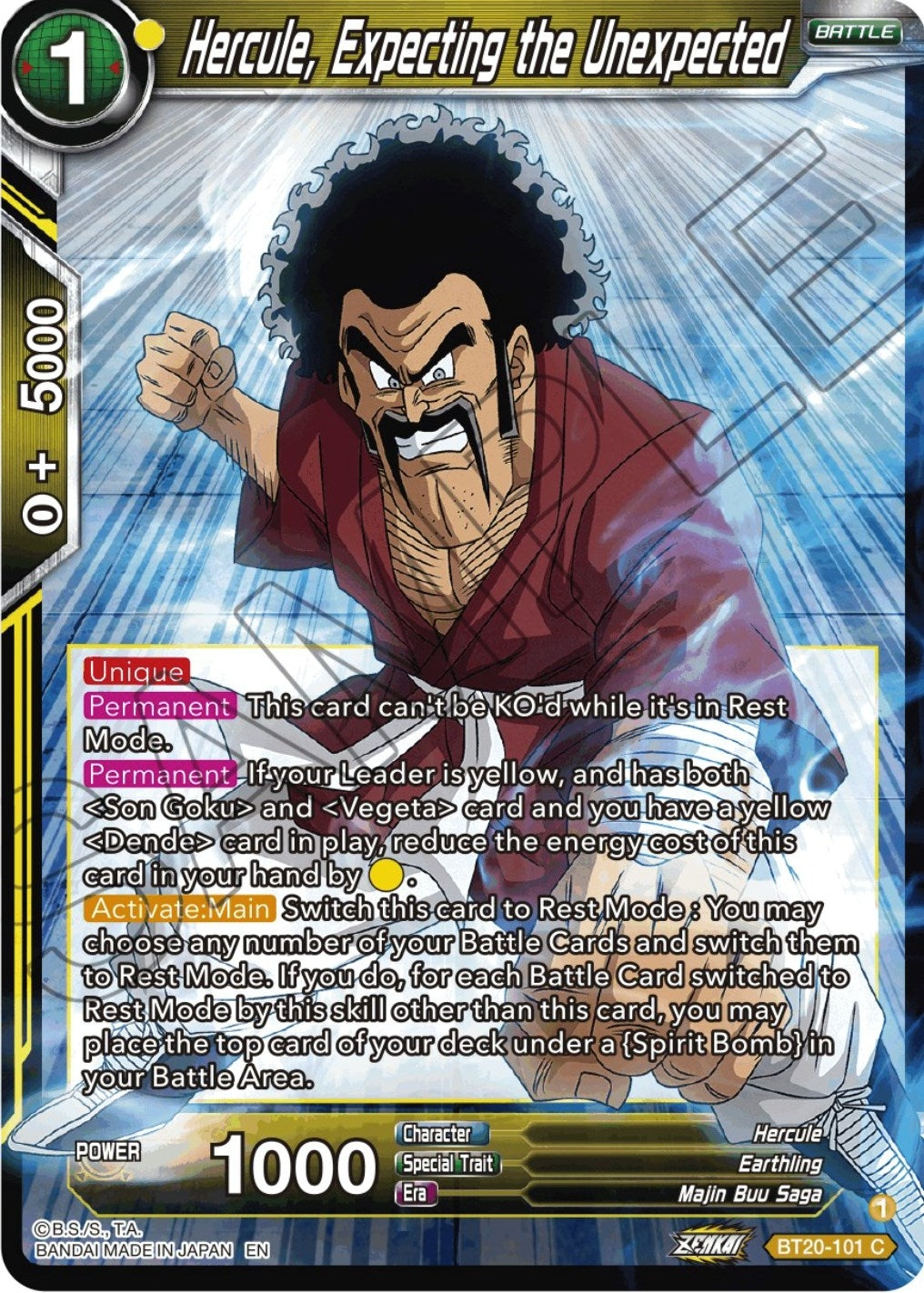 Image for Hercule, Expecting the Unexpected (BT20-101) (DBS-B20) - Dragon Ball Super: Masters