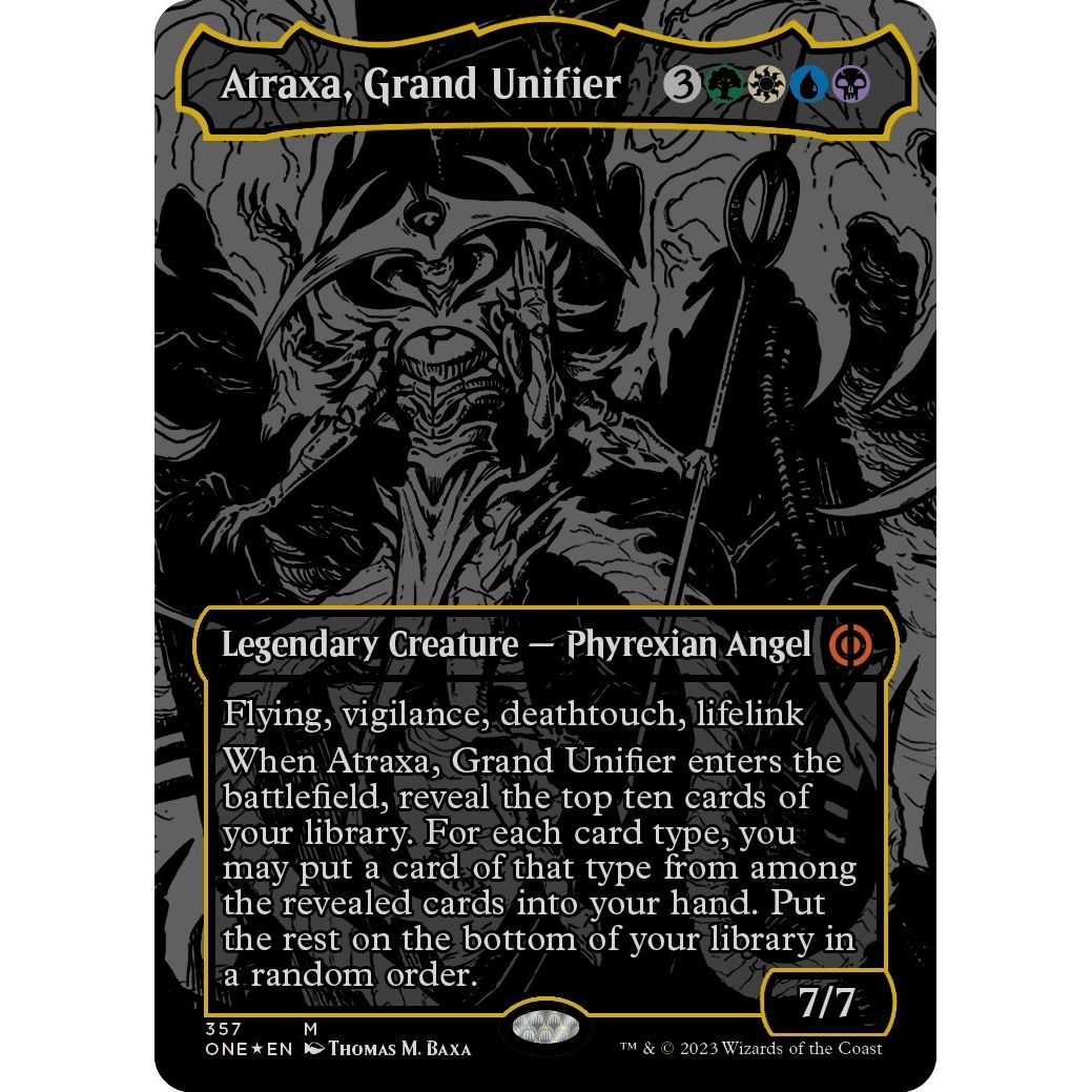 Image for Atraxa, Grand Unifier (Oil Slick Raised Foil) (357) (ONE) - Magic: The Gathering