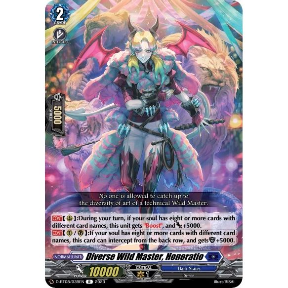Image for Diverse Wild Master, Honoratio (D-BT08/039EN) (D-BT08) - Cardfight Vanguard