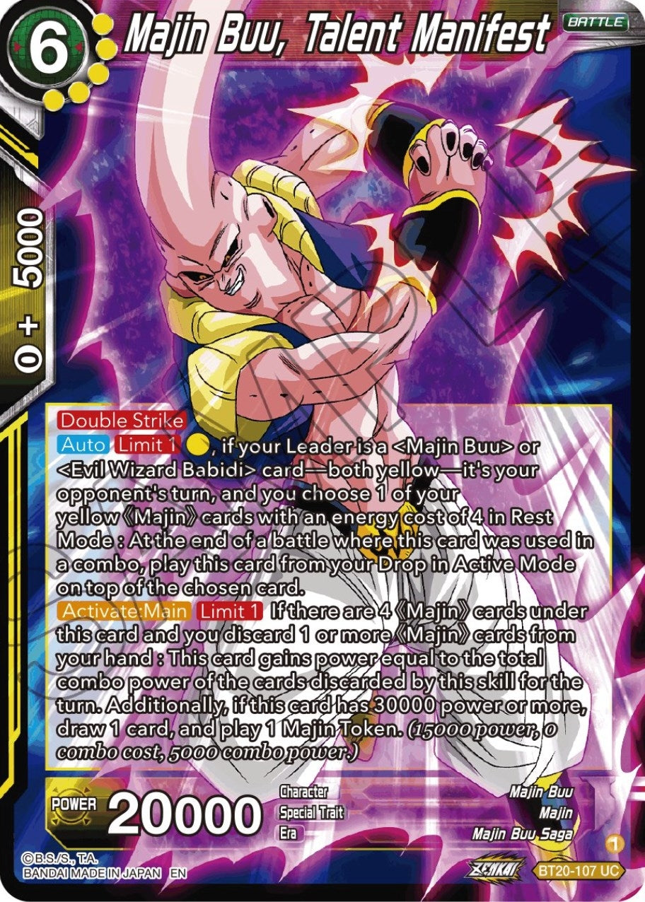Image for Majin Buu, Talent Manifest (BT20-107) (DBS-B20) - Dragon Ball Super: Masters