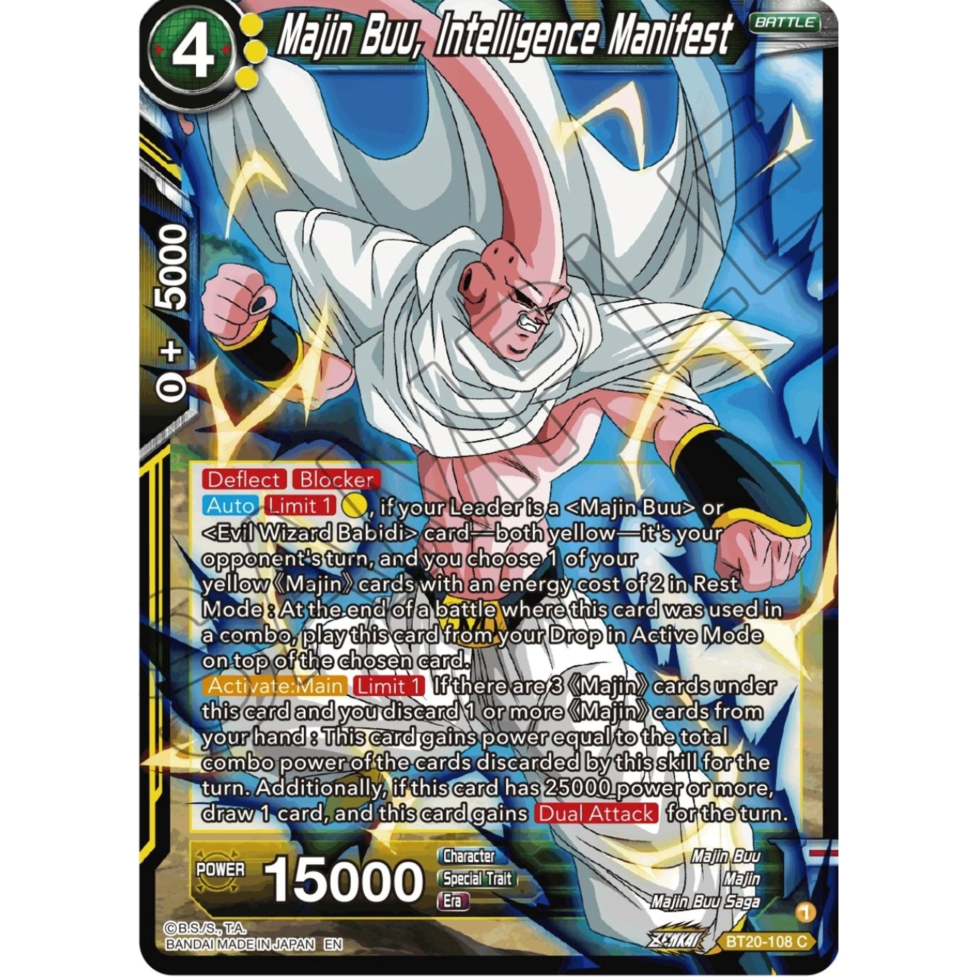 Image for Majin Buu, Intelligence Manifest (BT20-108) (DBS-B20) - Dragon Ball Super: Masters
