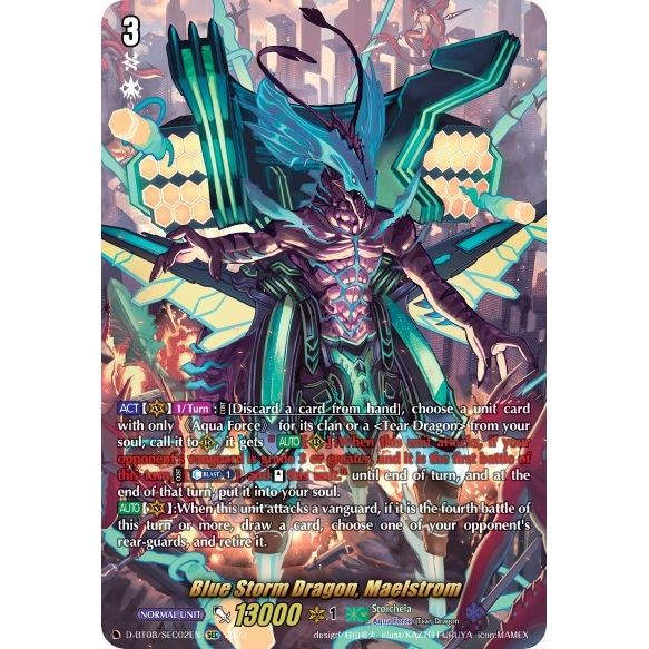 Image for Blue Storm Dragon, Maelstrom (SEC) (D-BT08/SEC02EN) (D-BT08) - Cardfight Vanguard