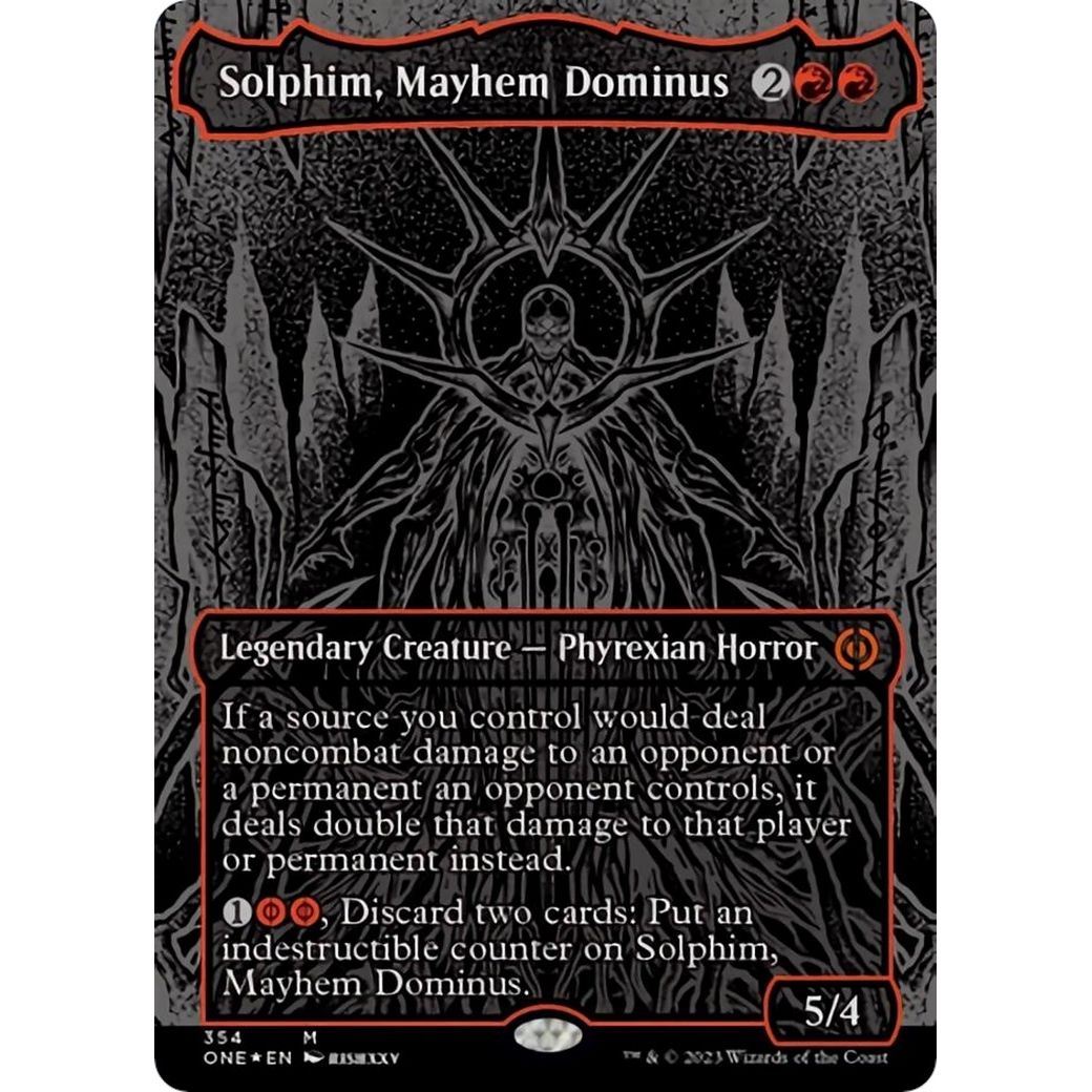 Image for Solphim, Mayhem Dominus (Oil Slick Raised Foil) (354) (ONE) - Magic: The Gathering