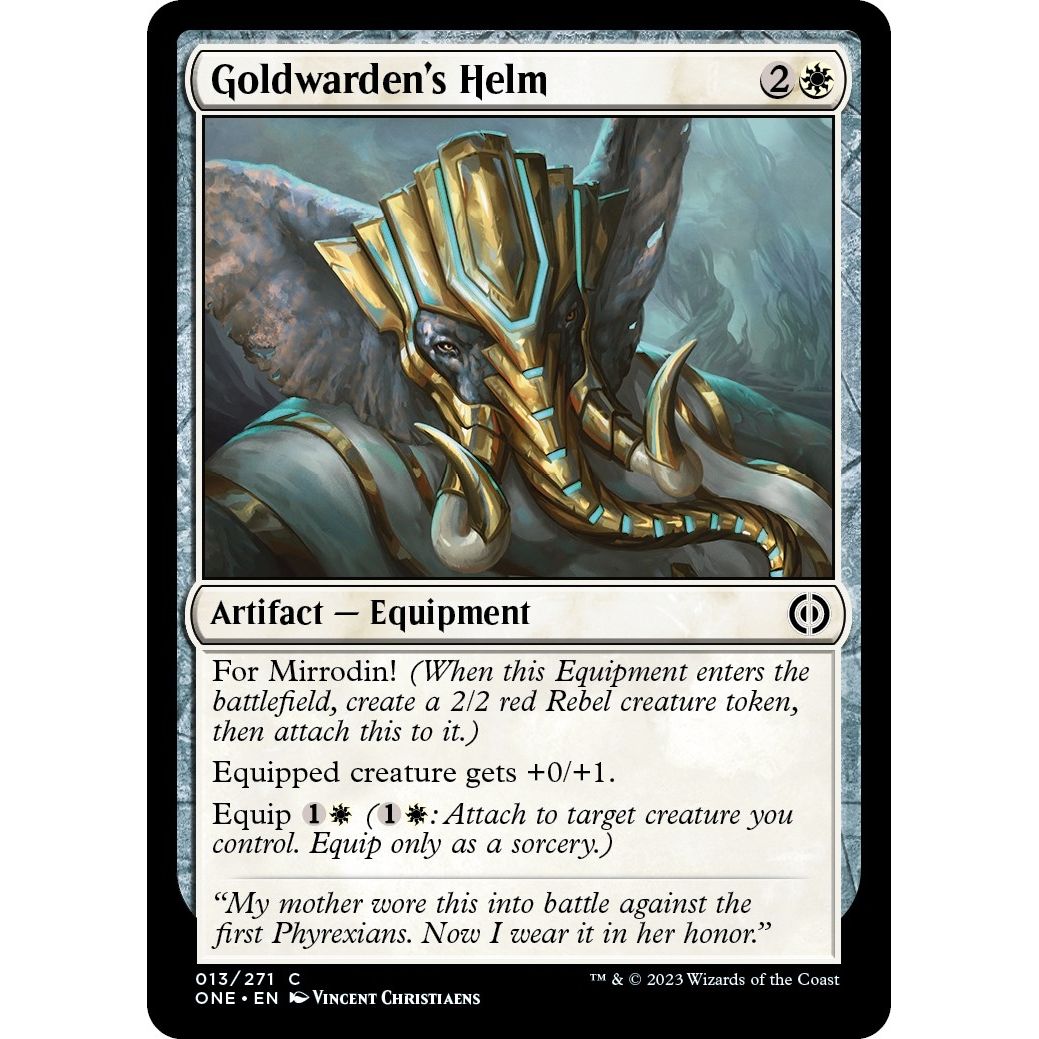 Image for Goldwarden's Helm (13) (ONE) - Magic: The Gathering