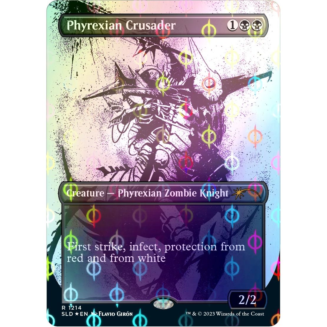 Image for Phyrexian Crusader (Step-and-Compleat Foil) (1214) (SLD) - Magic: The Gathering