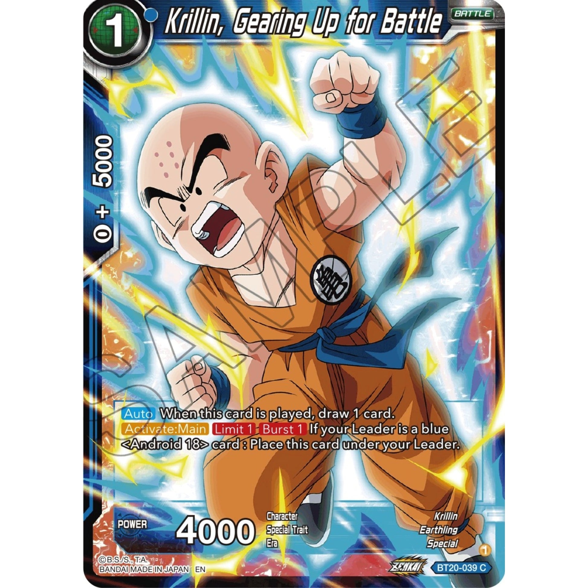 Image for Krillin, Gearing Up for Battle (BT20-039) (DBS-B20) - Dragon Ball Super: Masters