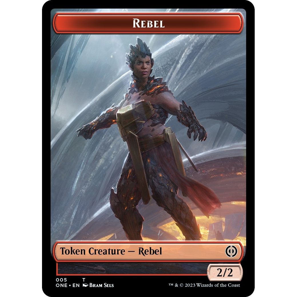 Image for Rebel // Phyrexian Mite (012) Double-sided Token (ONE) - Magic: The Gathering
