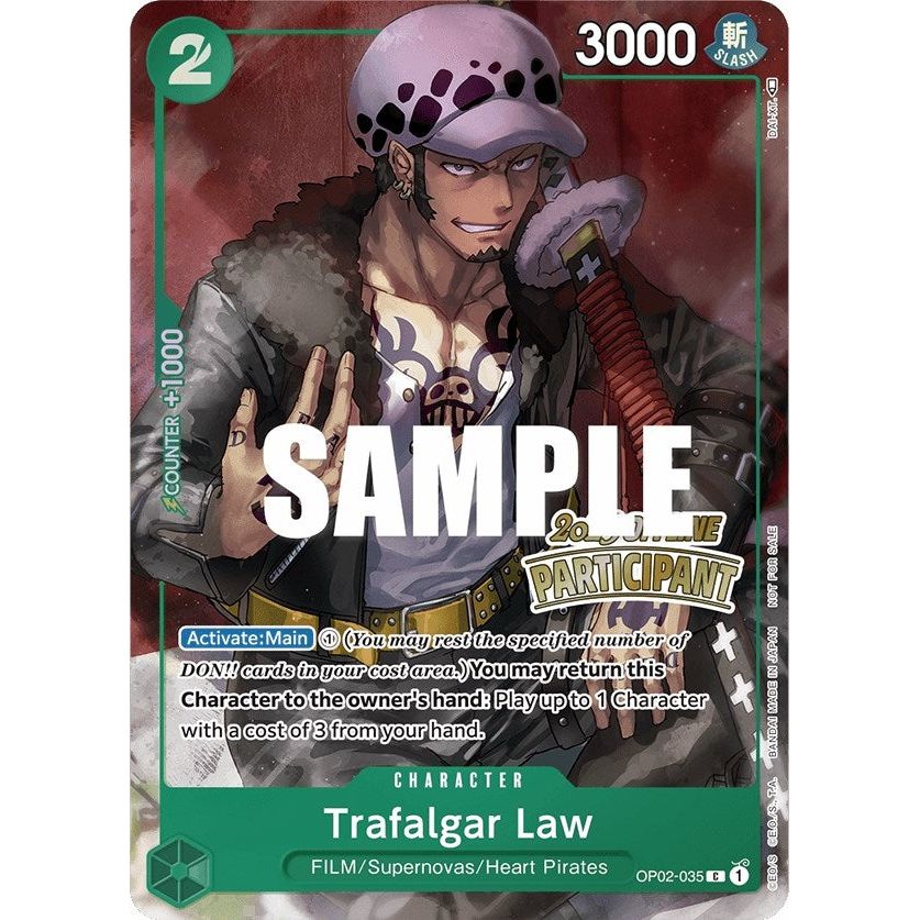 Image for Trafalgar Law (Offline Regional 2023) [Participant] (OP02-035) (OP-PR) - One Piece Card Game