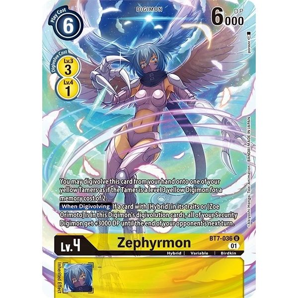 Image for Zephyrmon (Alternate Art) (BT7-036 U) (BT11) - Digimon Card Game
