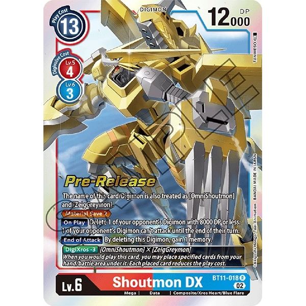 Image for Shoutmon DX (BT11-018 R) (BT11_PR) - Digimon Card Game