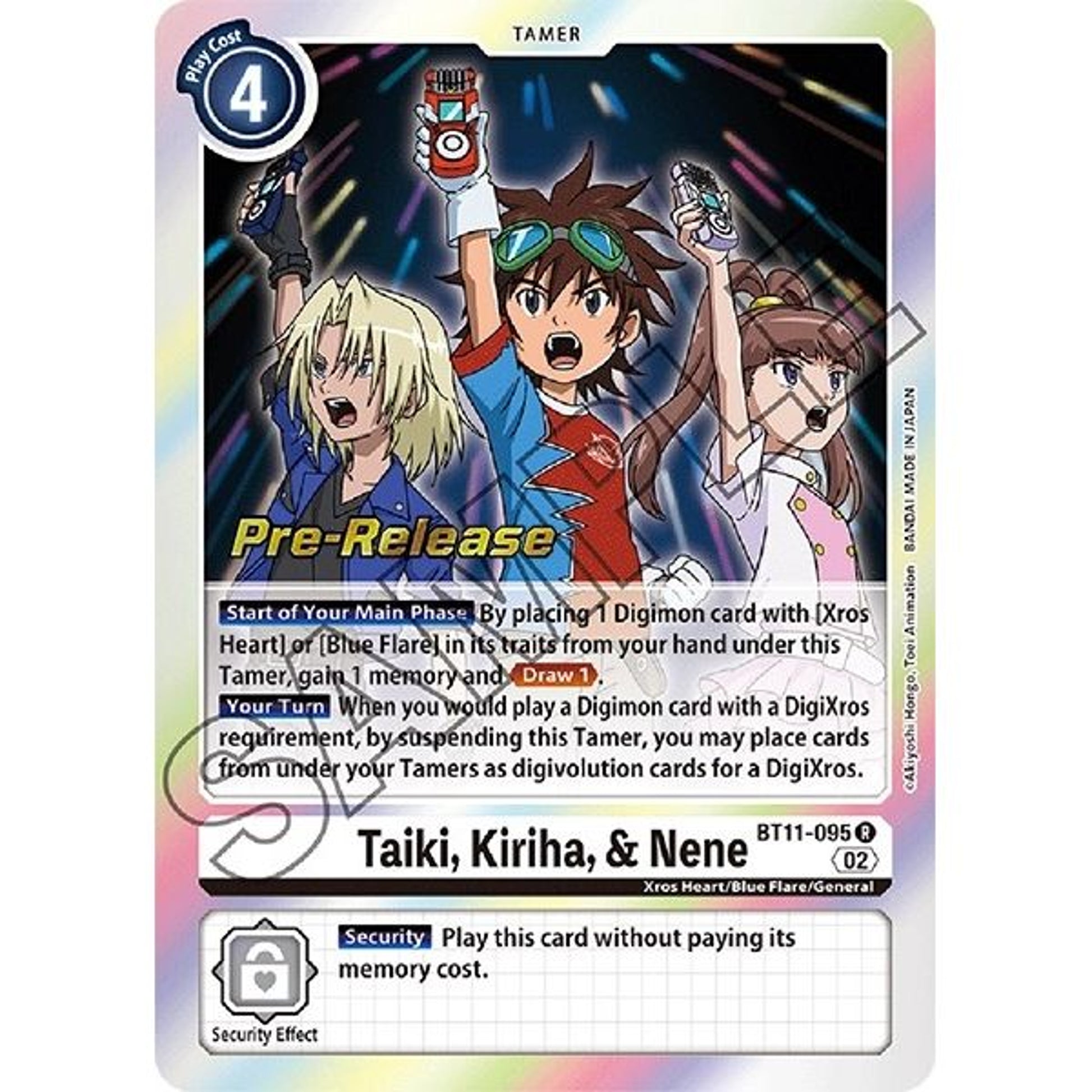 Image for Taiki, Kiriha, & Nene (BT11-095 R) (BT11_PR) - Digimon Card Game