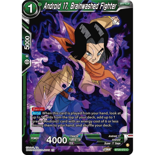 Image for Android 17, Brainwashed Fighter (BT20-072) (DBS-B20) - Dragon Ball Super: Masters