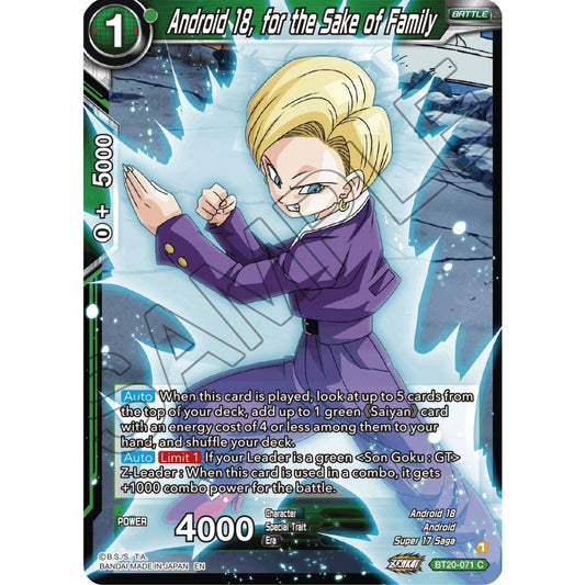 Image for Android 18, for the Sake of Family (BT20-071) (DBS-B20) - Dragon Ball Super: Masters