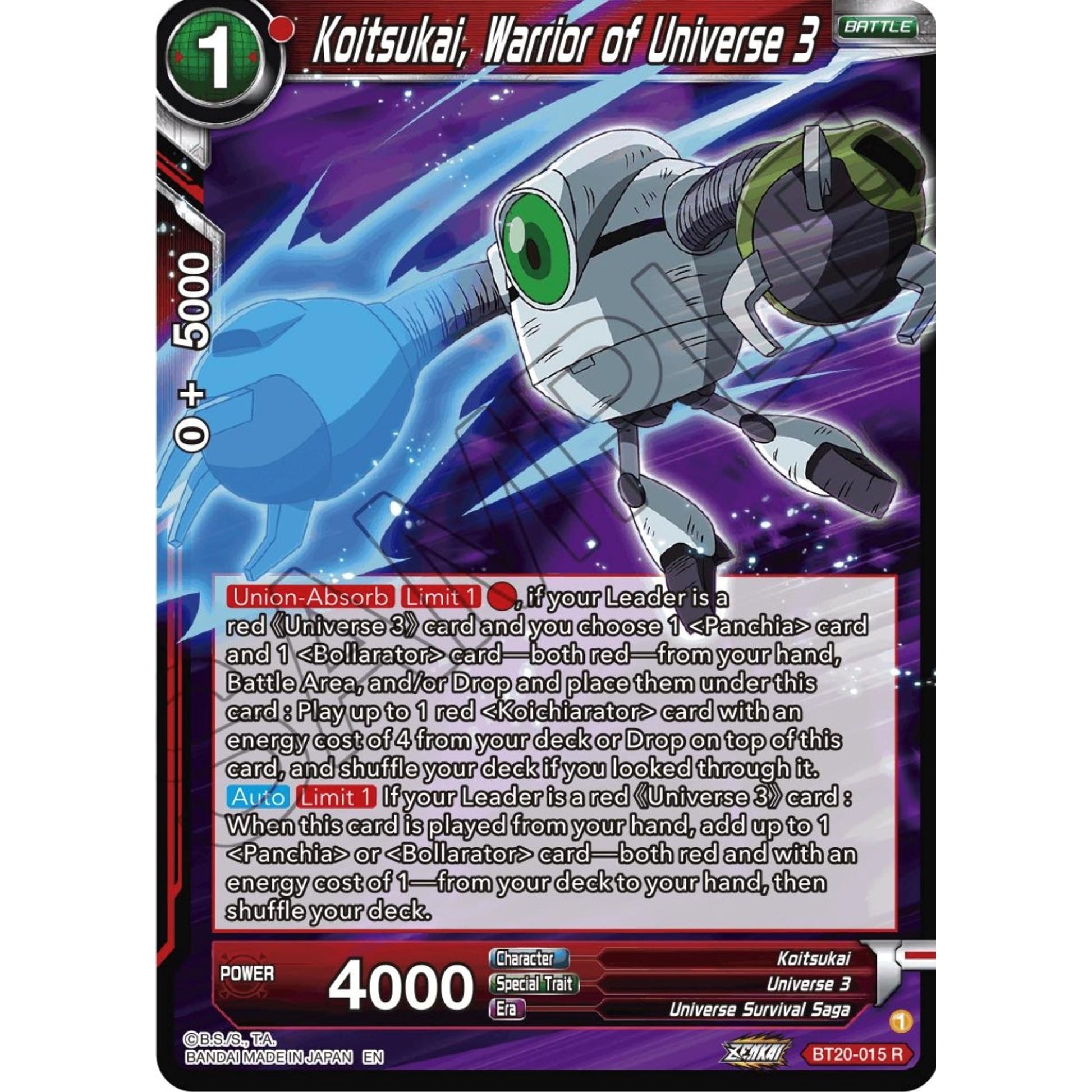 Image for Koitsukai, Warrior of Universe 3 (BT20-015) (DBS-B20) - Dragon Ball Super: Masters