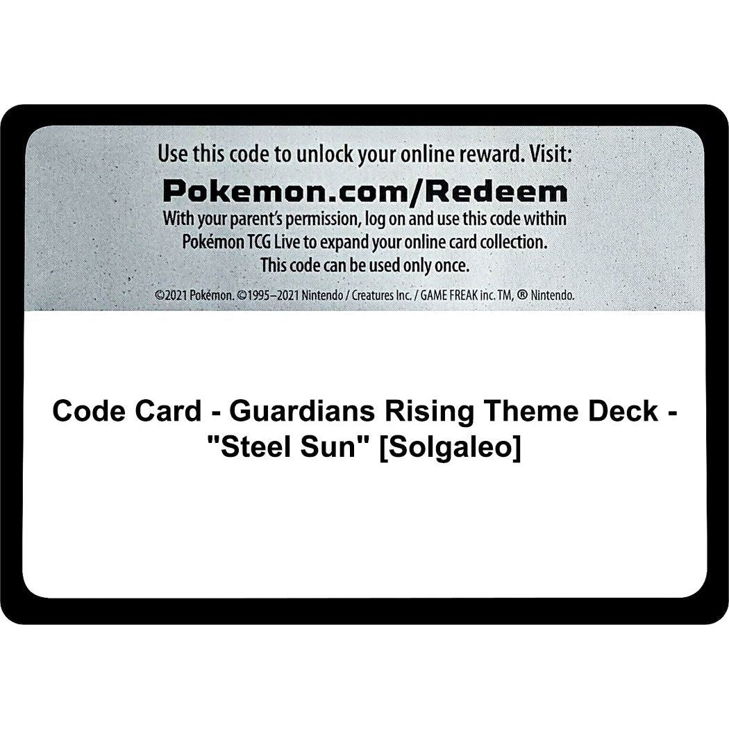 Image for Code Card - Guardians Rising Theme Deck - "Steel Sun" [Solgaleo] (SM02) - Pokemon
