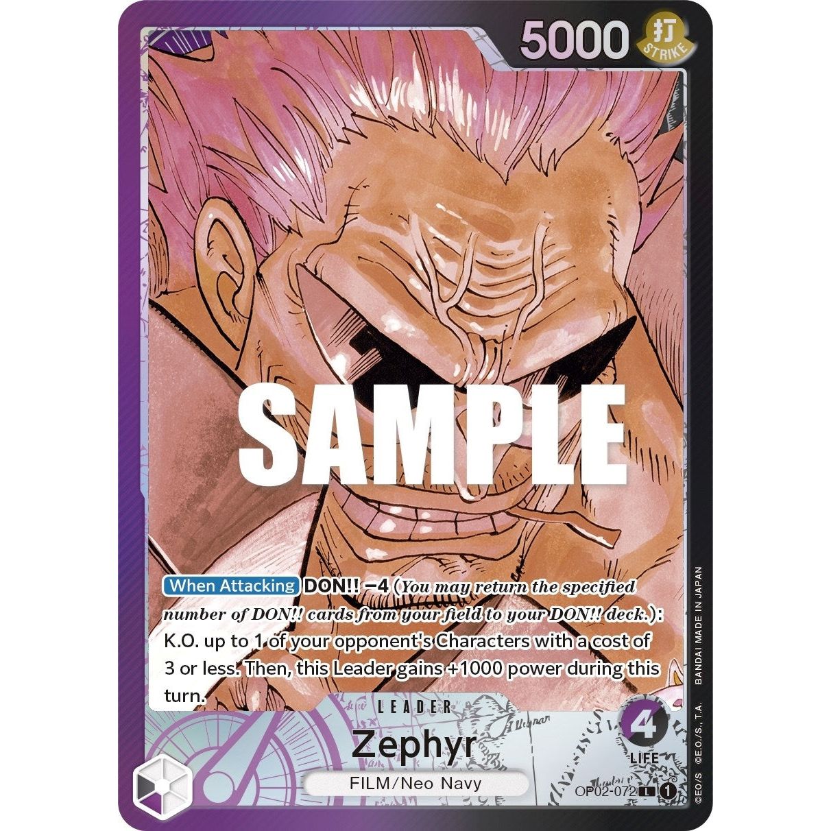 Image for Zephyr (Alternate Art) (OP02-072) (OP02) - One Piece Card Game