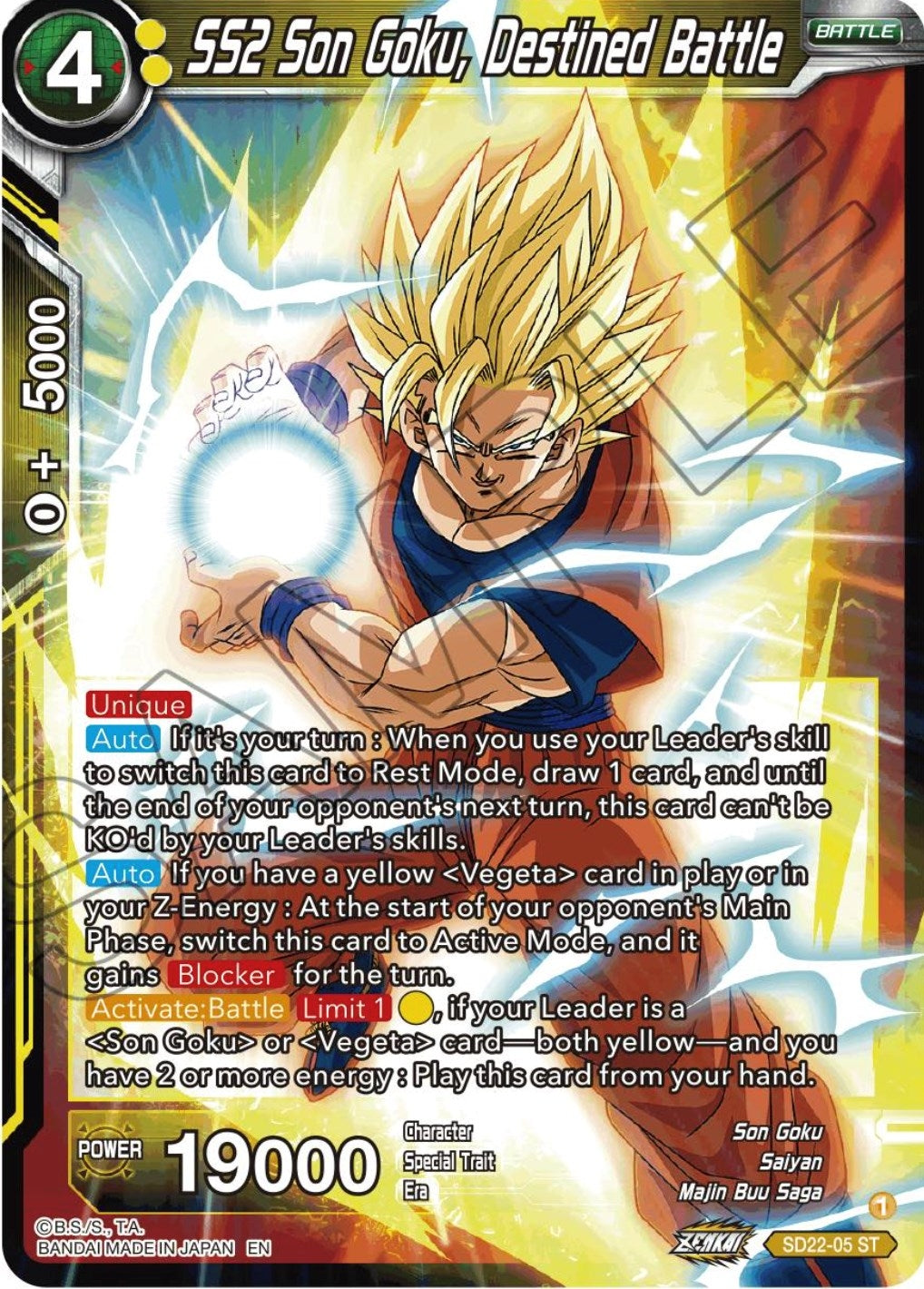 Image for SS2 Son Goku, Destined Battle (SD22-05) (DBS-B20) - Dragon Ball Super: Masters