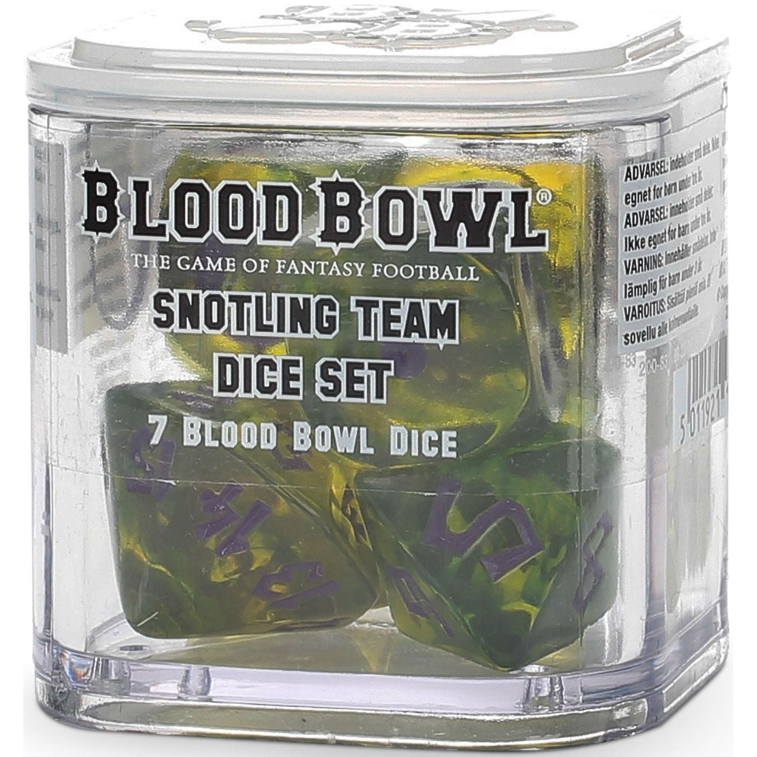 Image for Blood Bowl: Snotling Team Dice Set (7-Pack) - Warhammer Game Accessories