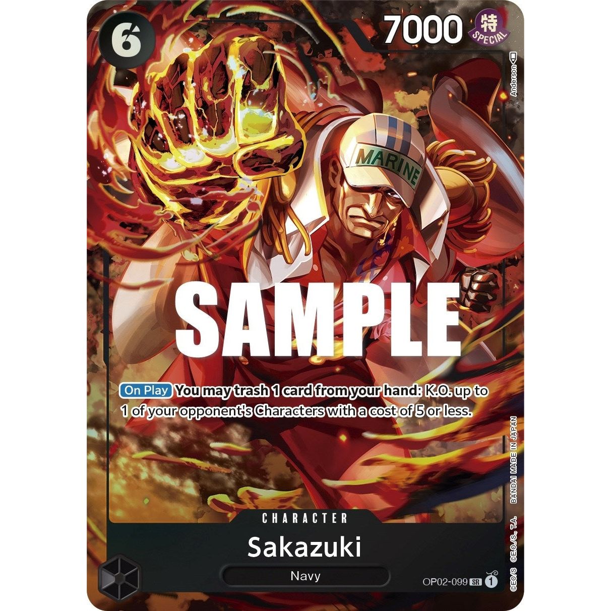 Image for Sakazuki (Alternate Art) (OP02-099) (OP02) - One Piece Card Game