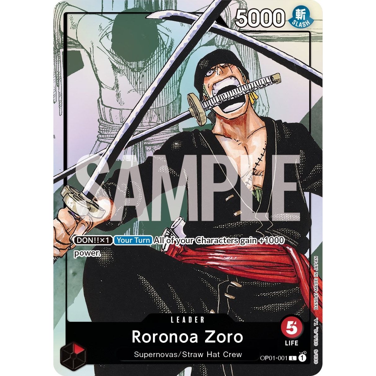 Image for Roronoa Zoro - OP01-001 (Alternate Art) (OP01-001) (OP-PR) - One Piece Card Game