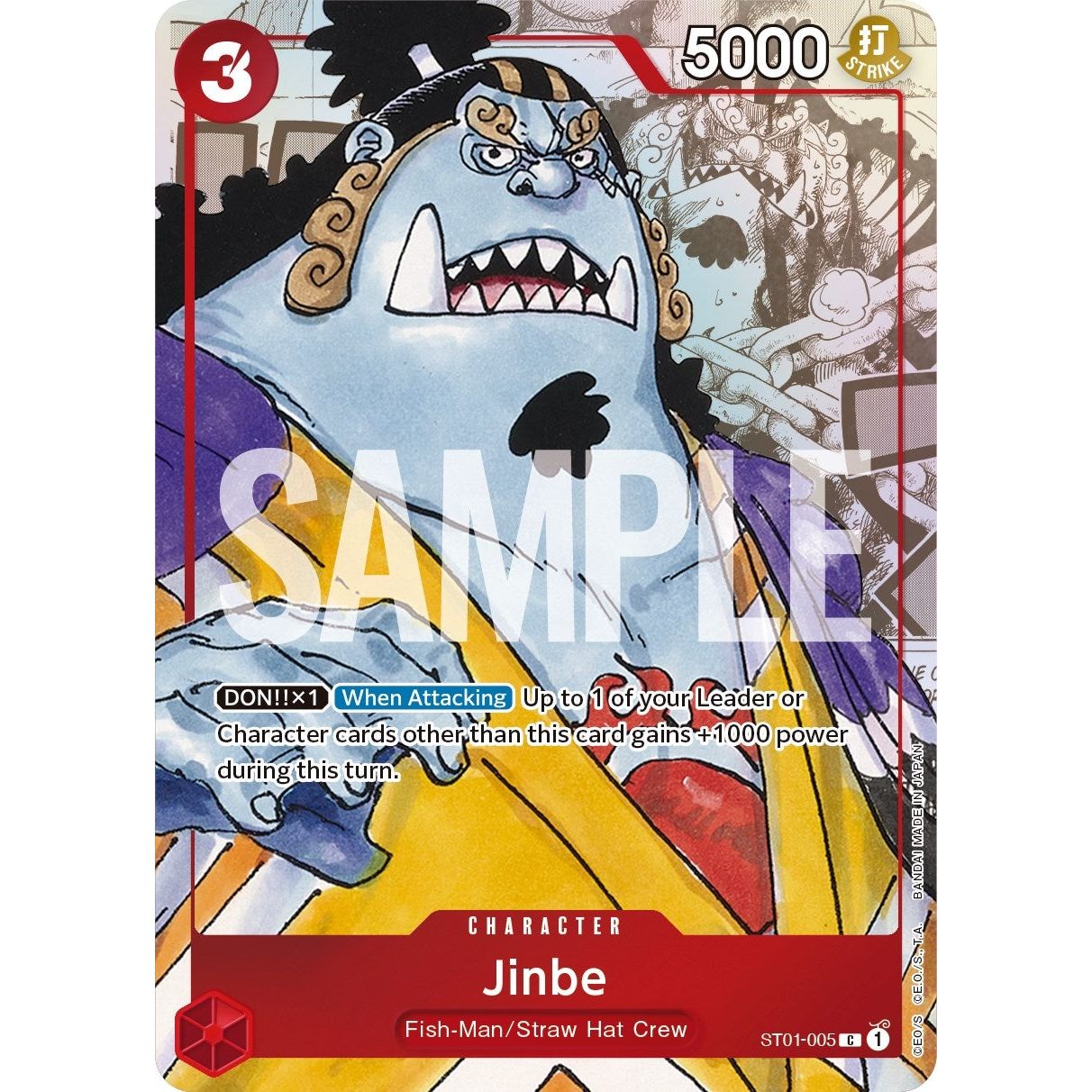 Image for Jinbe - ST01-005 (Alternate Art) (ST01-005) (OP-PR) - One Piece Card Game