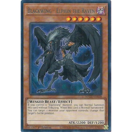 Image for Blackwing - Elphin the Raven (MAZE-EN038) (MAZE) - YuGiOh