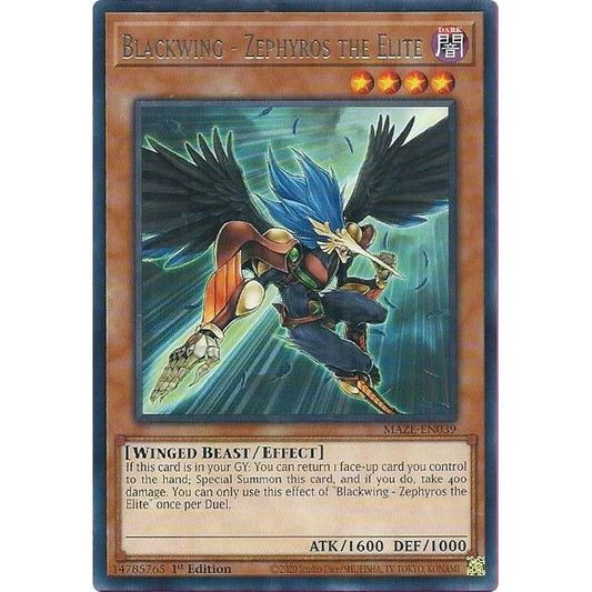 Image for Blackwing - Zephyros the Elite (MAZE-EN039) (MAZE) - YuGiOh